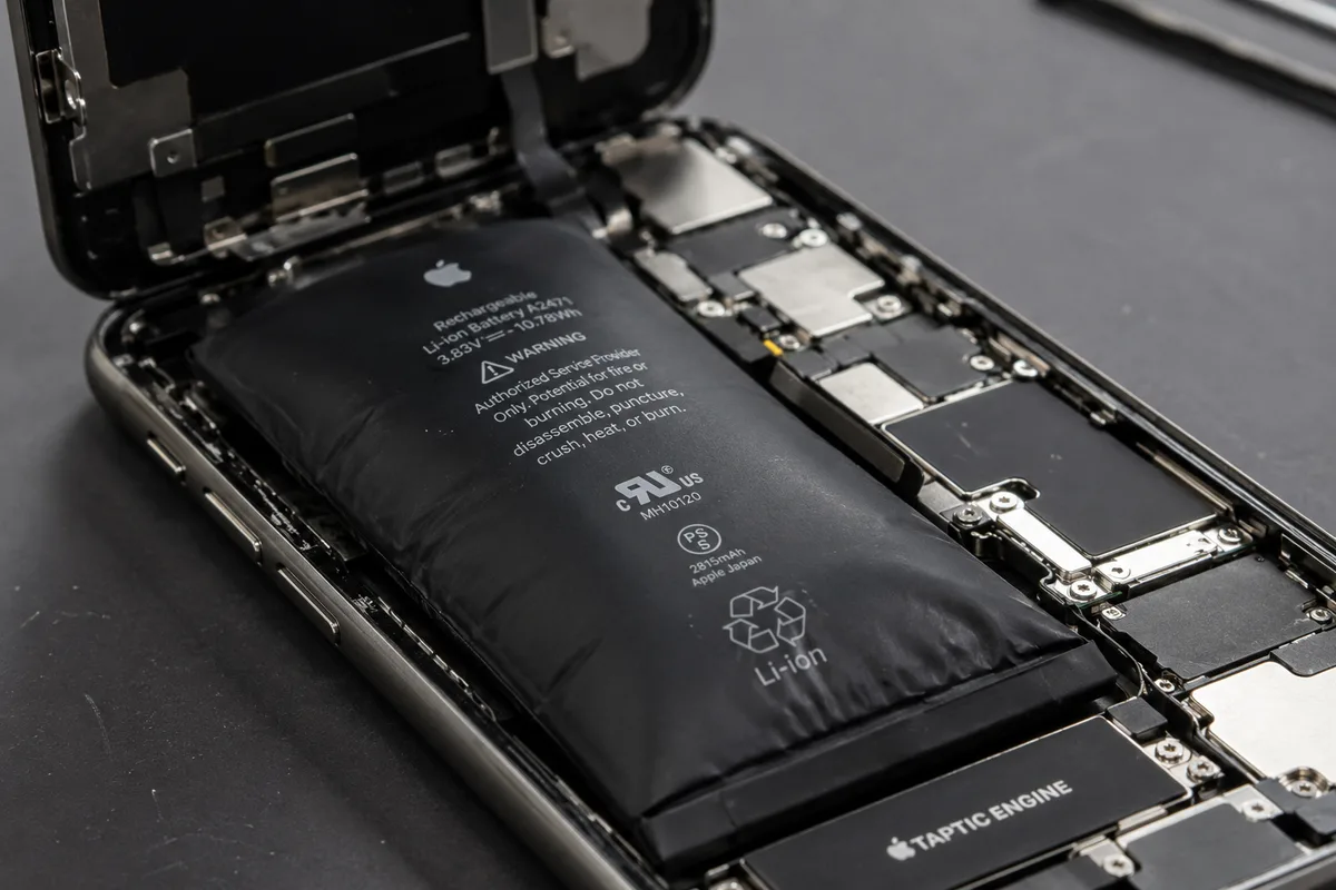 Batterie gonflée iPhone ouverte